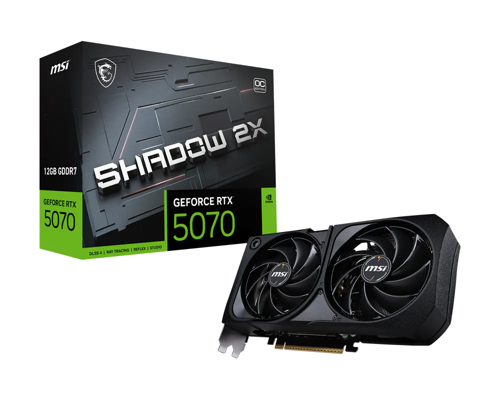Carte Graphique MSI GeForce RTX 5070 12G SHADOW 2X OC (BULK) - Image 1
